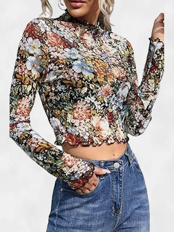 La Roseason Mesh Sheer Top Dynamic Women's Moto