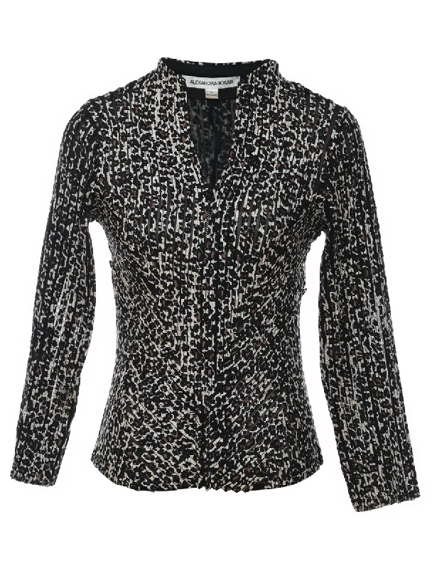 Leopard Print Light Brown & Black 1990s Jacket - S Refined Women's Velvet