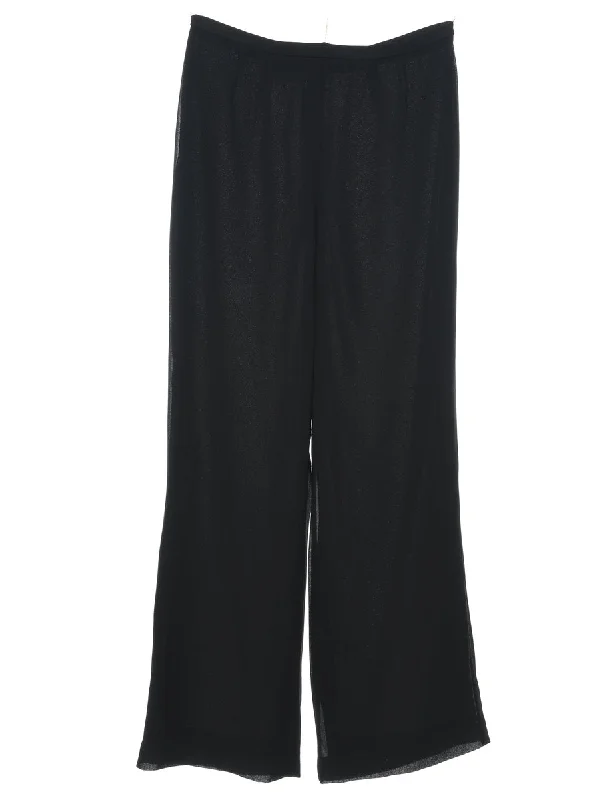 Flared Leg Black Trousers - W28 L30 Refined Women's Classic 