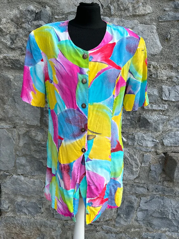 90s rainbow abstract tunic uk 12 Stylish Women's Tropical 
