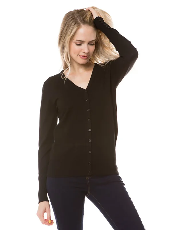 Cielo V-Neck Button Down Cardigan Elegant Women's 