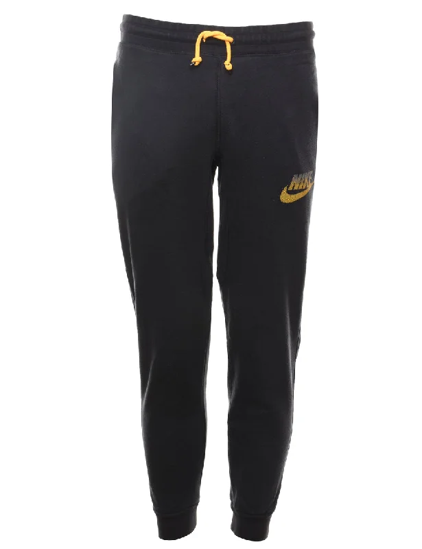 Nike Black & Yellow Jogging Bottoms - W28 L26 Practical Women's Multi - 
