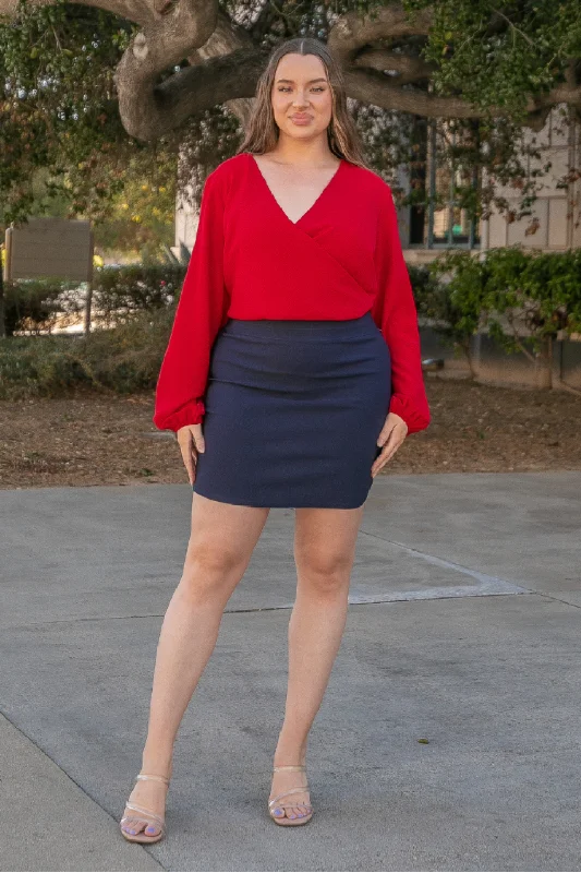 Plus size long bubble sleeve slightly cropped Top Athletic Women's High - 