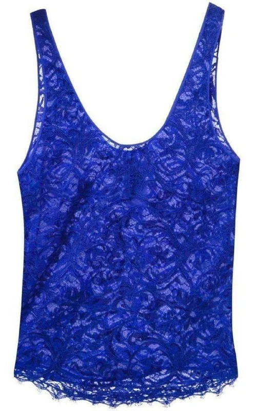 Blue Lace Tank Top Hip Women's Urban