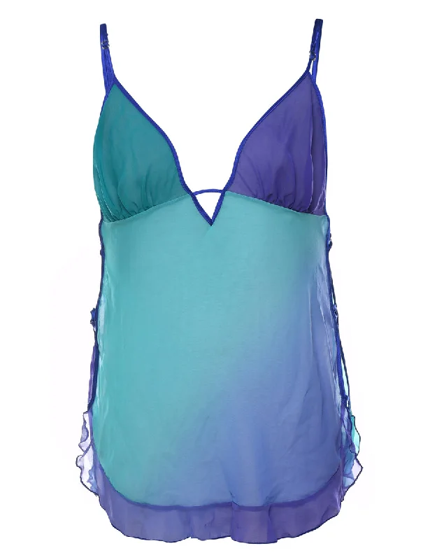 Floaty Blue & Turquoise Y2K Sheer Babydoll - S Modern Women's 