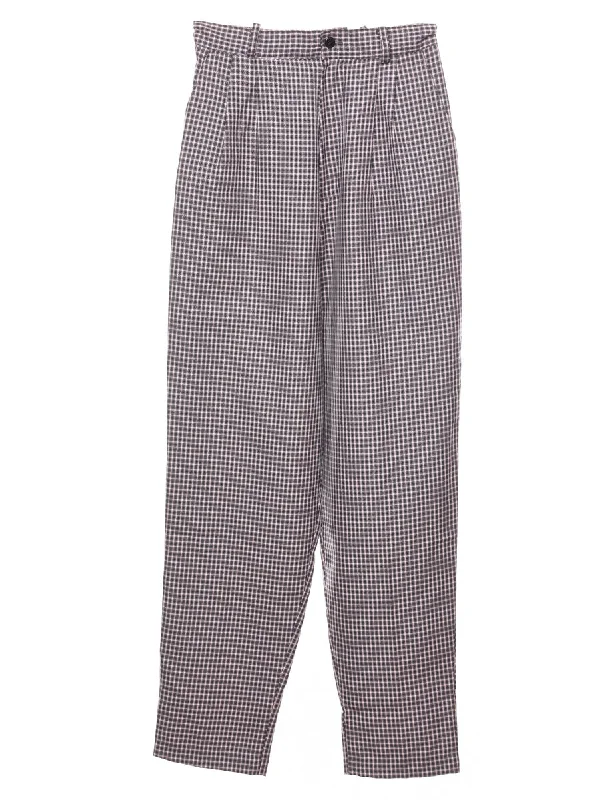 High waist Checked Trousers - W24 L29 European
