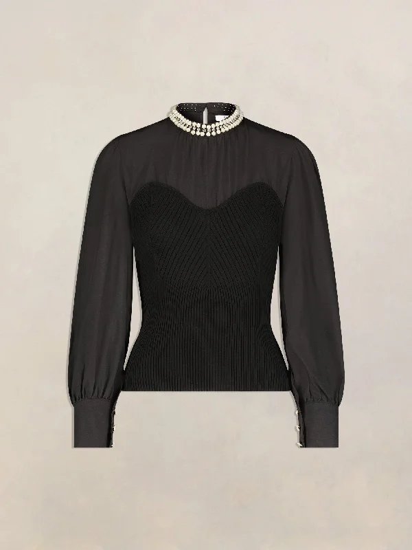 Pink Orchid Margaux Embellished Pullover Evening Shirt Disco