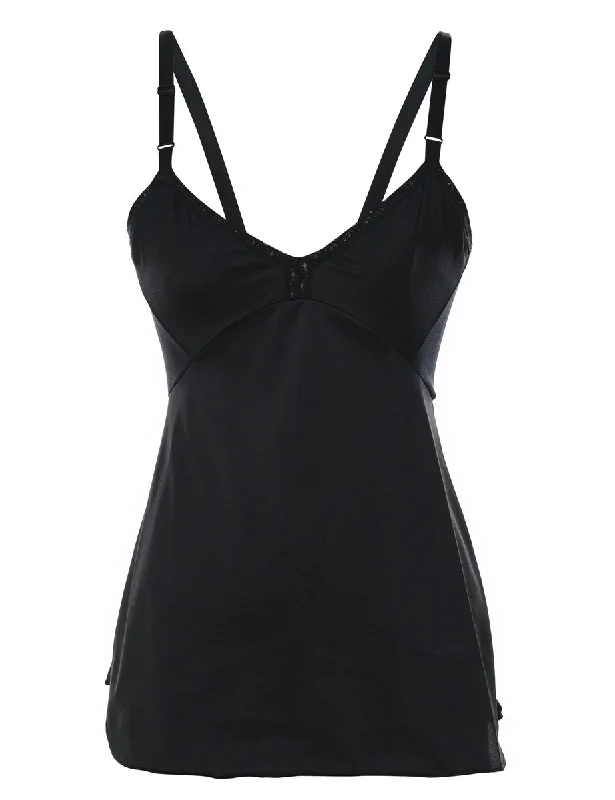 Black Lace Trim Slip - S Contemporary 