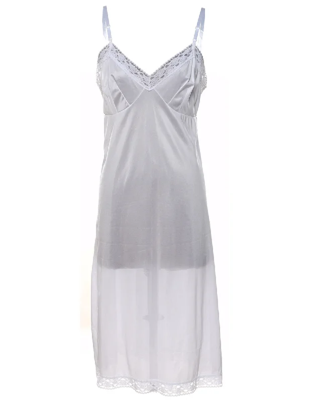 White Lace Slip Dress - S British Gentlewoman Style