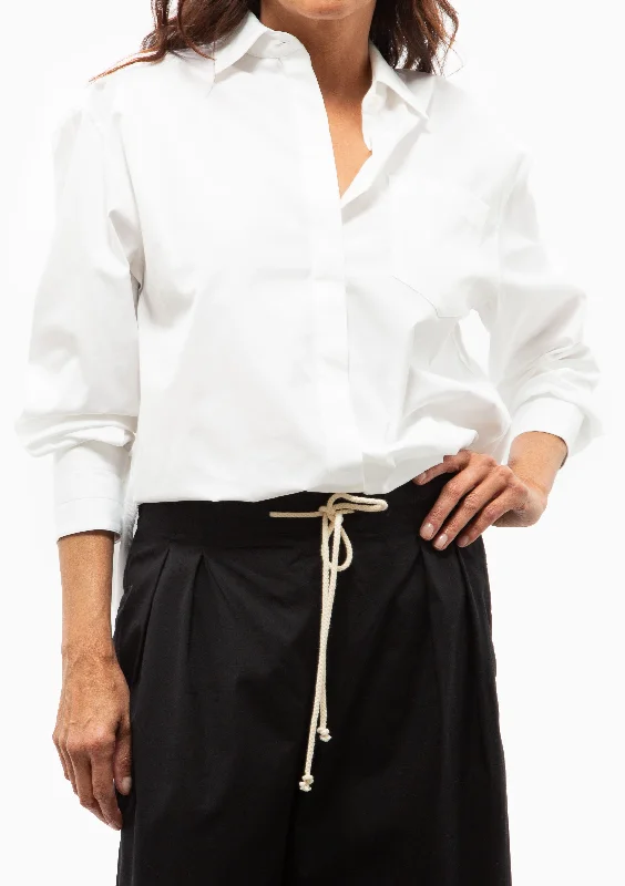 Oversized Covered Placket Shirt | White Cool Women's Skate