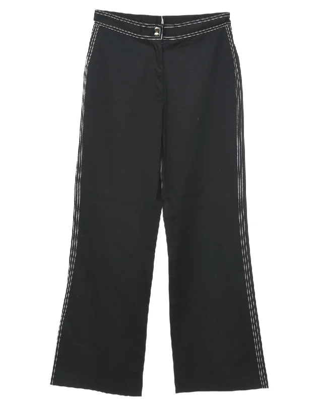 Flared Leg Black Trousers - W28 L32 Earthy Women's 