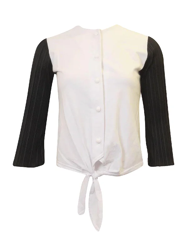 iPosh Pleated Sleeve Blouse Cool Women's Distressed